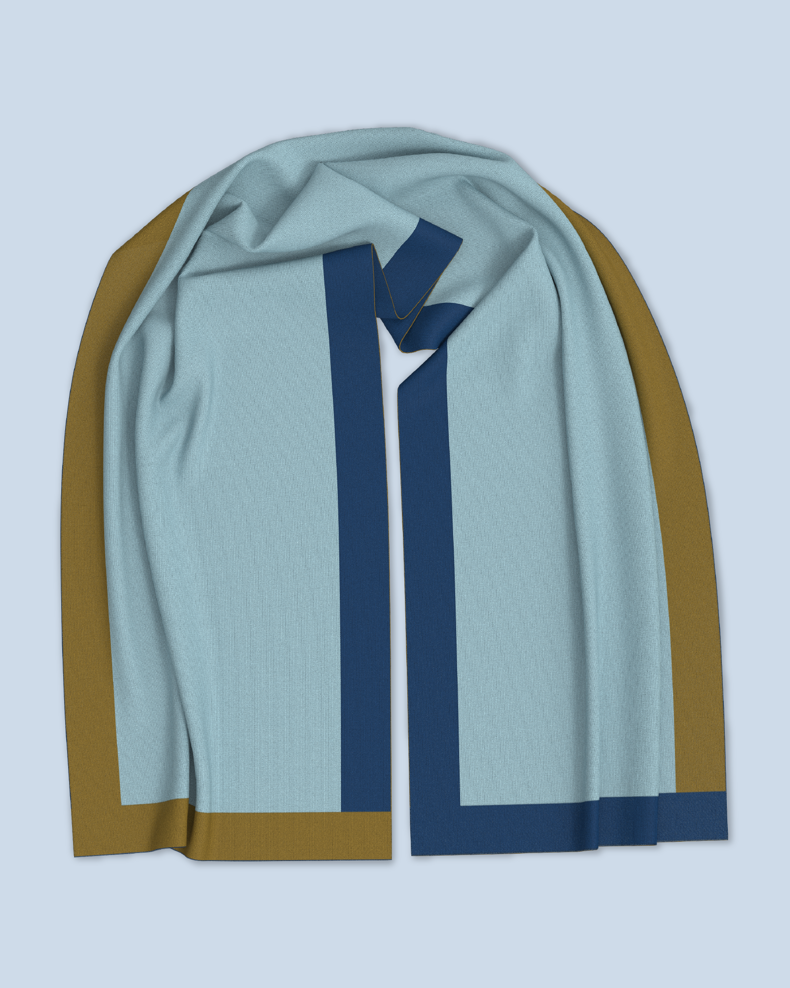 Nebula Scarf | Curry-Light Blue-Dark Cobalt