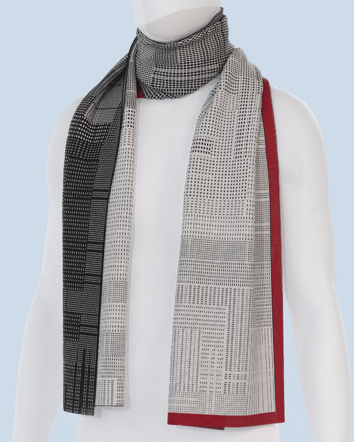 Borealis Scarf | Black-White-Red