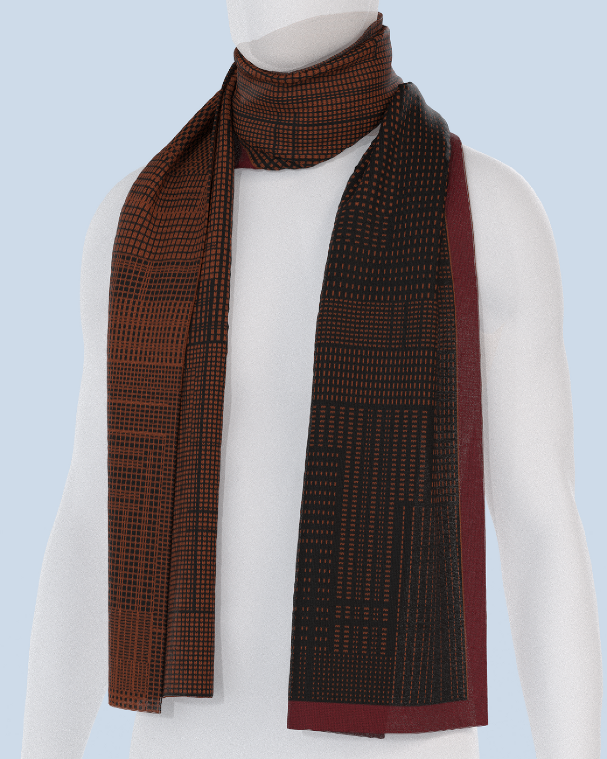 Borealis Scarf | Rust-Black-Dark Red