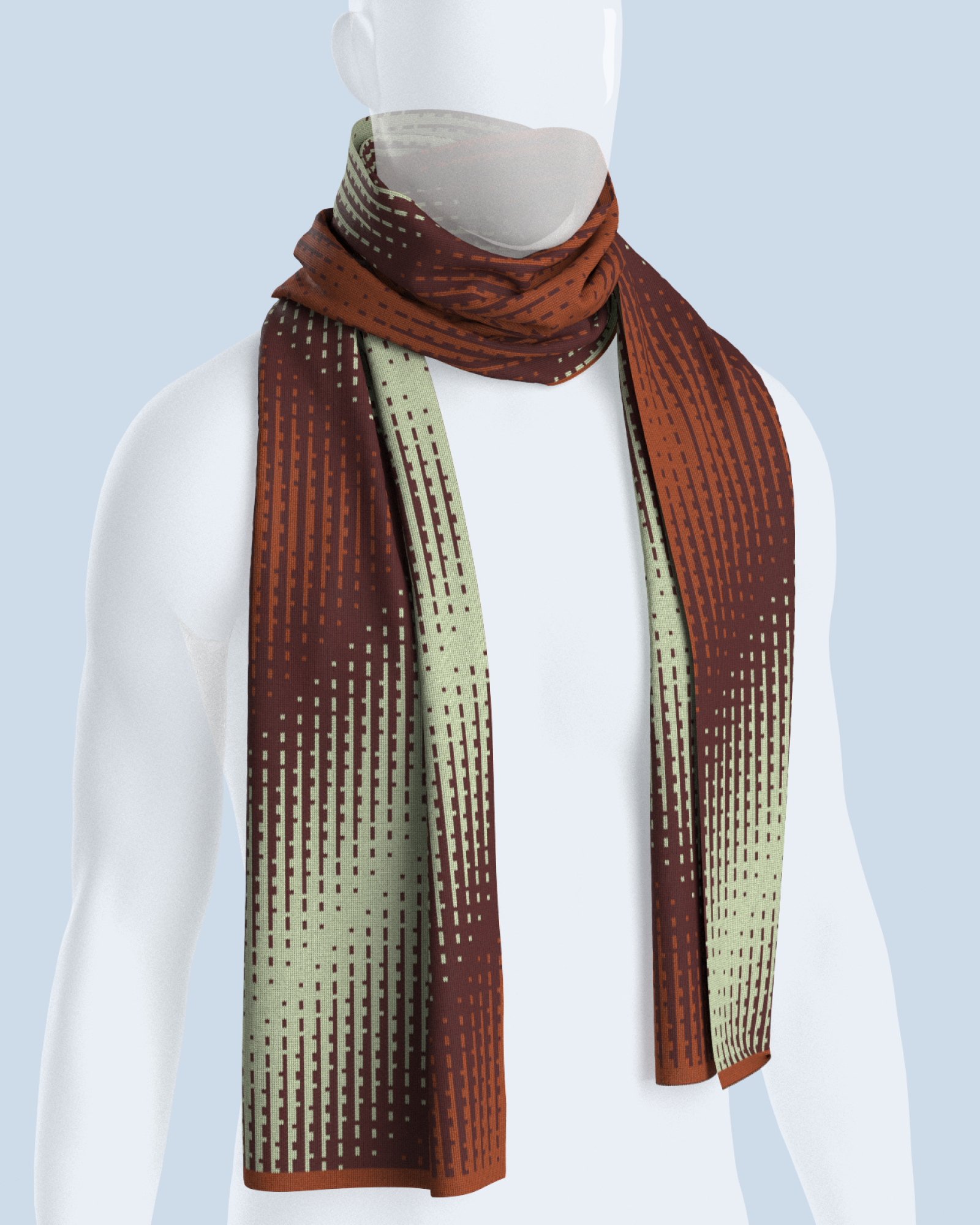 Lumina Scarf | Mint-Burgundy-Rust