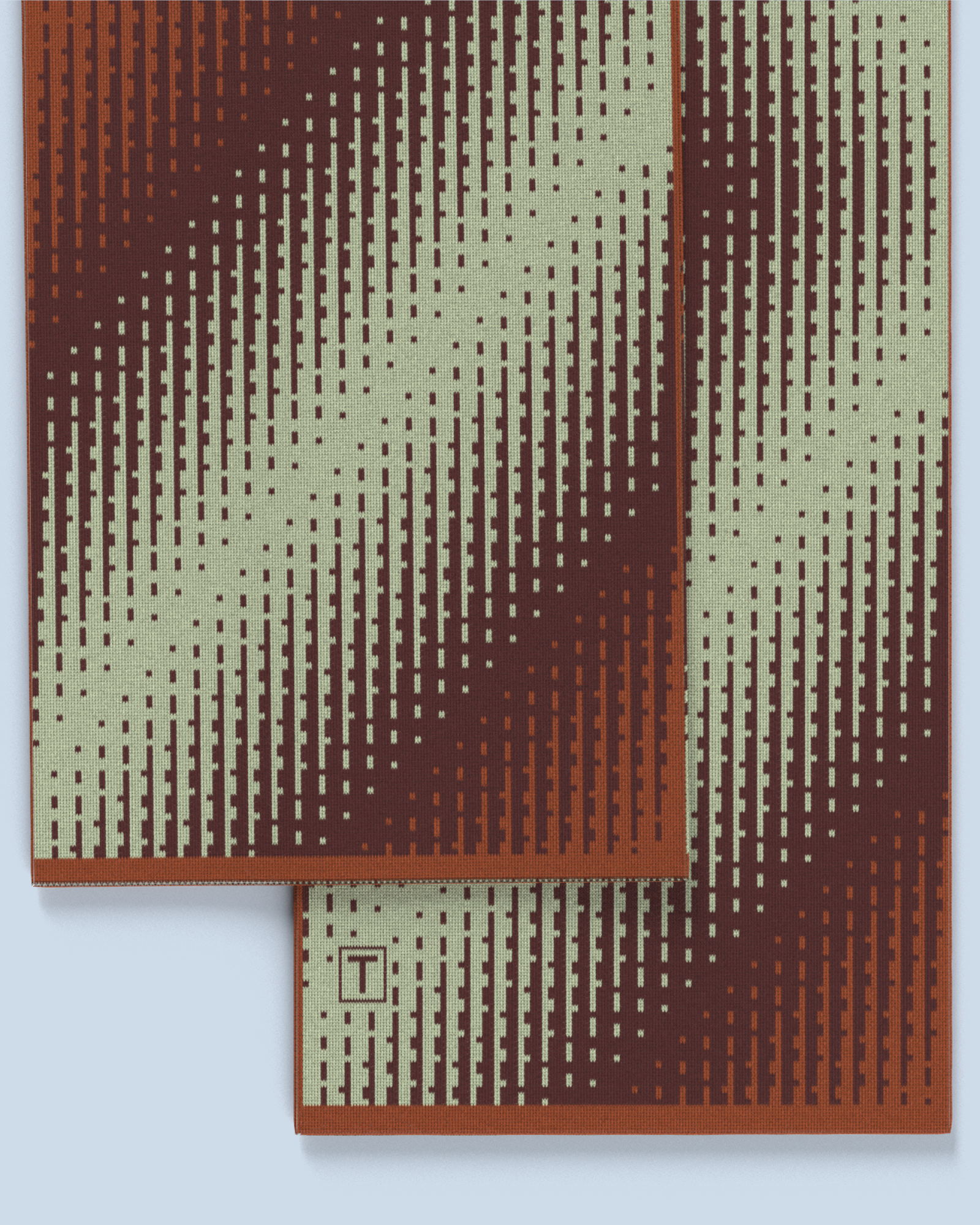 Lumina Scarf | Mint-Burgundy-Rust