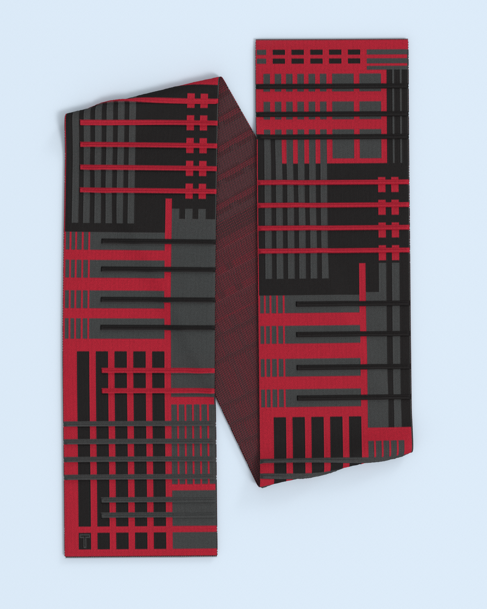 Parallel Scarf | Black-Antra-Red