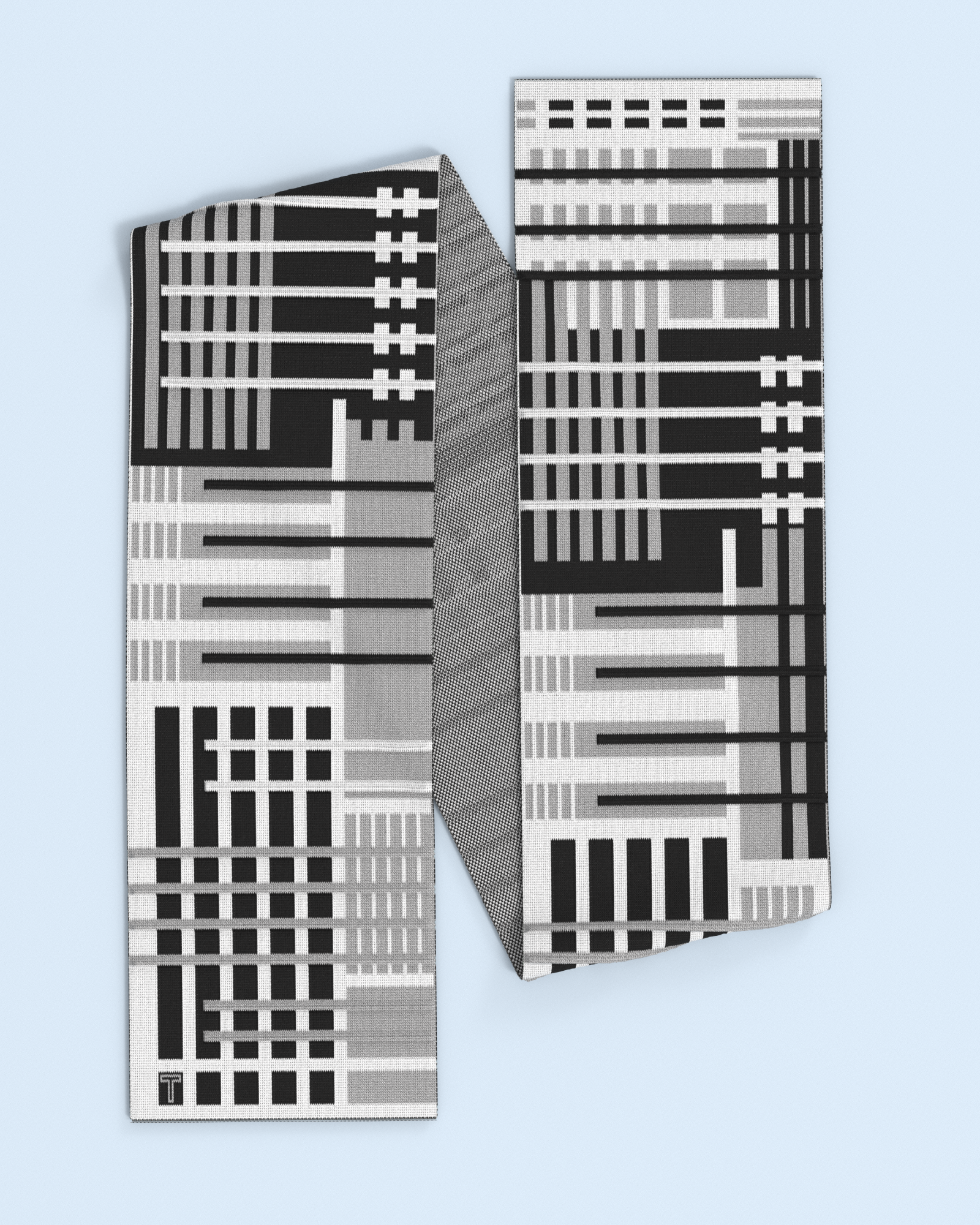 Parallel Scarf | Black-Grey-White