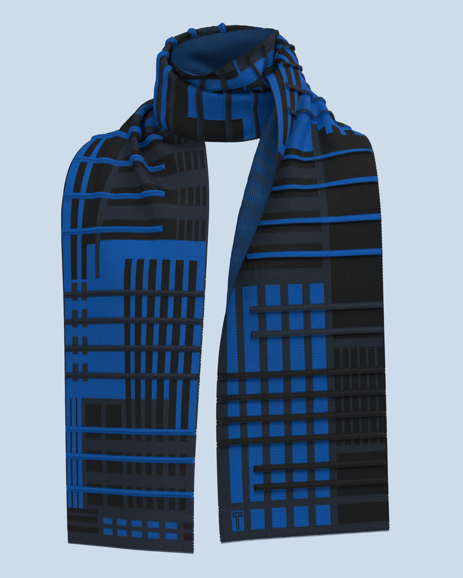 Parallel Scarf | Cobalt-Black-Navy