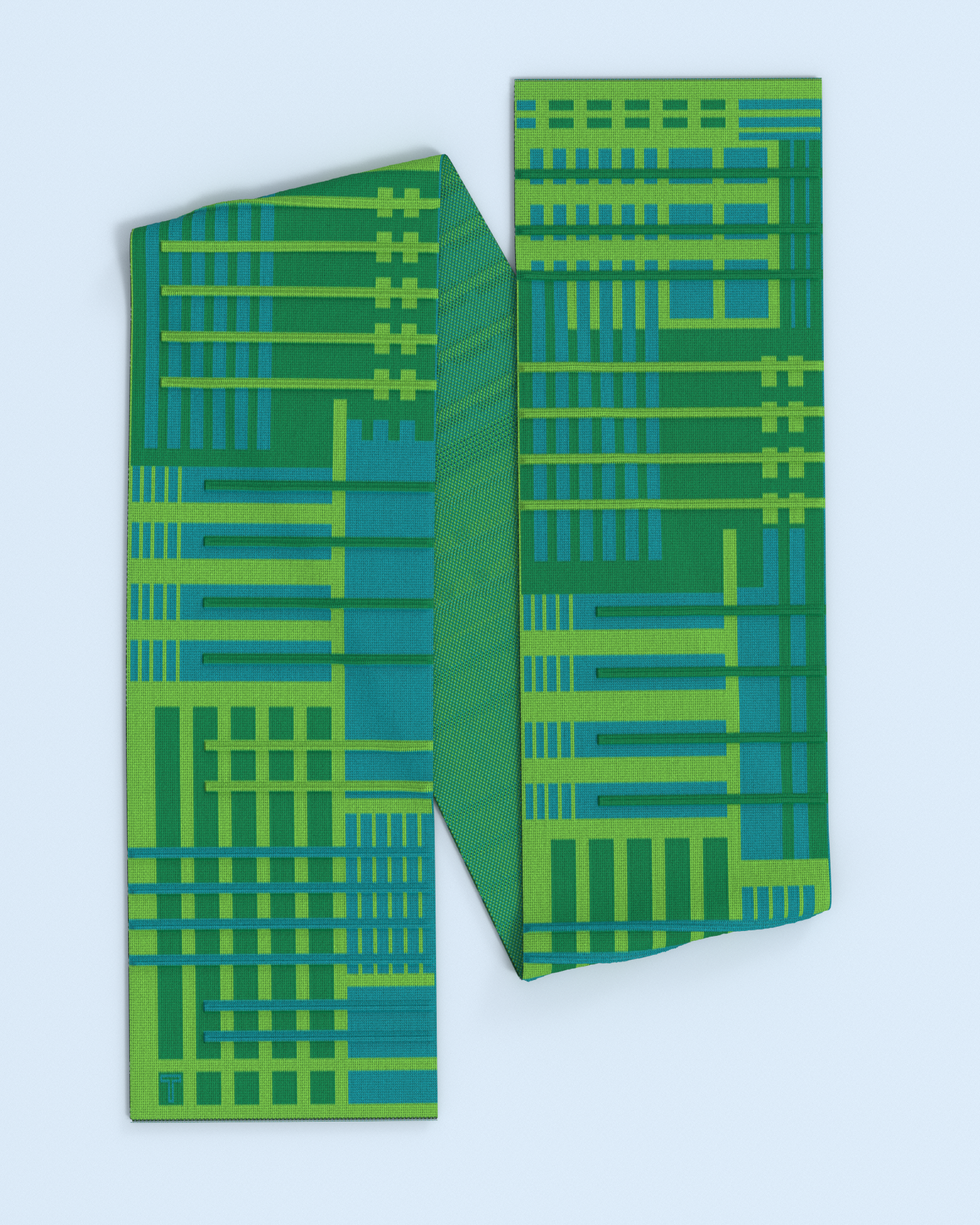 Parallel Scarf | Green-Turquoise-Lime Green
