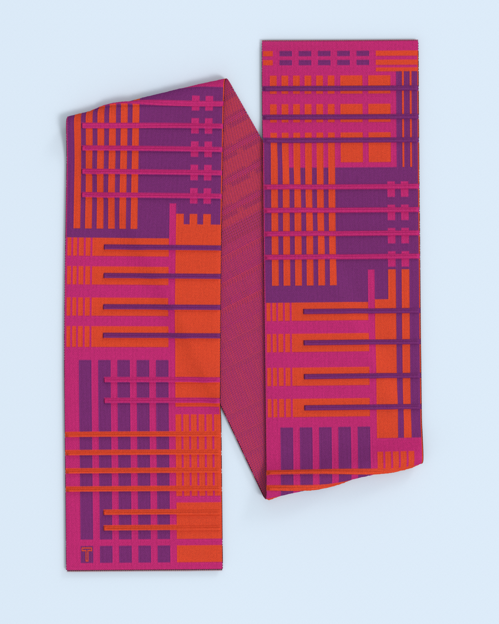 Parallel Scarf | Violet-Orange-Dark Pink