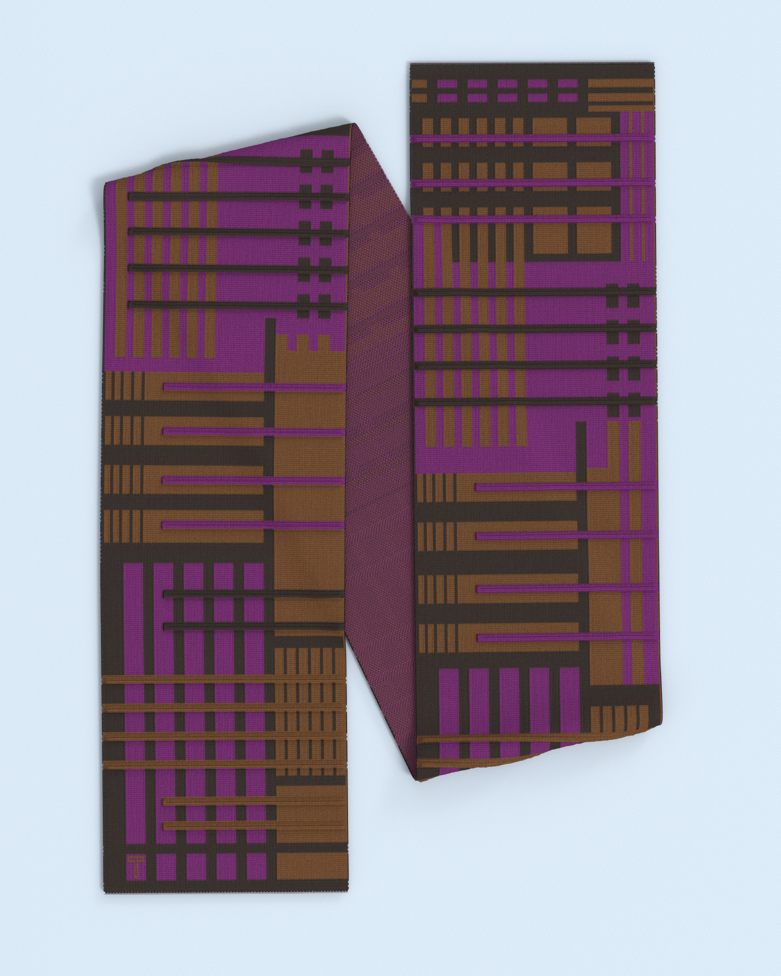 Parallel Scarf | Violet-Tabacco-Dark Brown