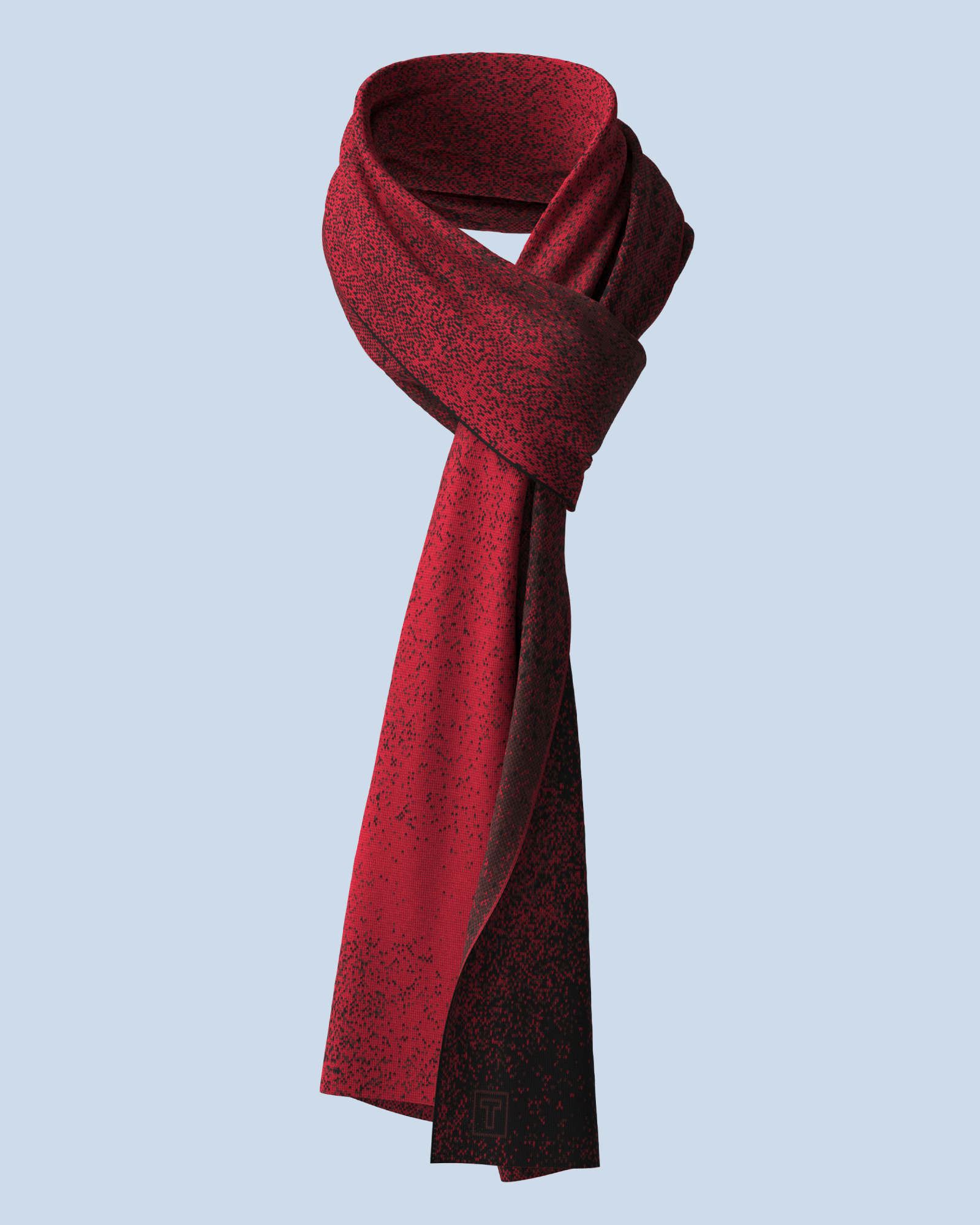Pixel Scarf | Black-Burgundy-Red