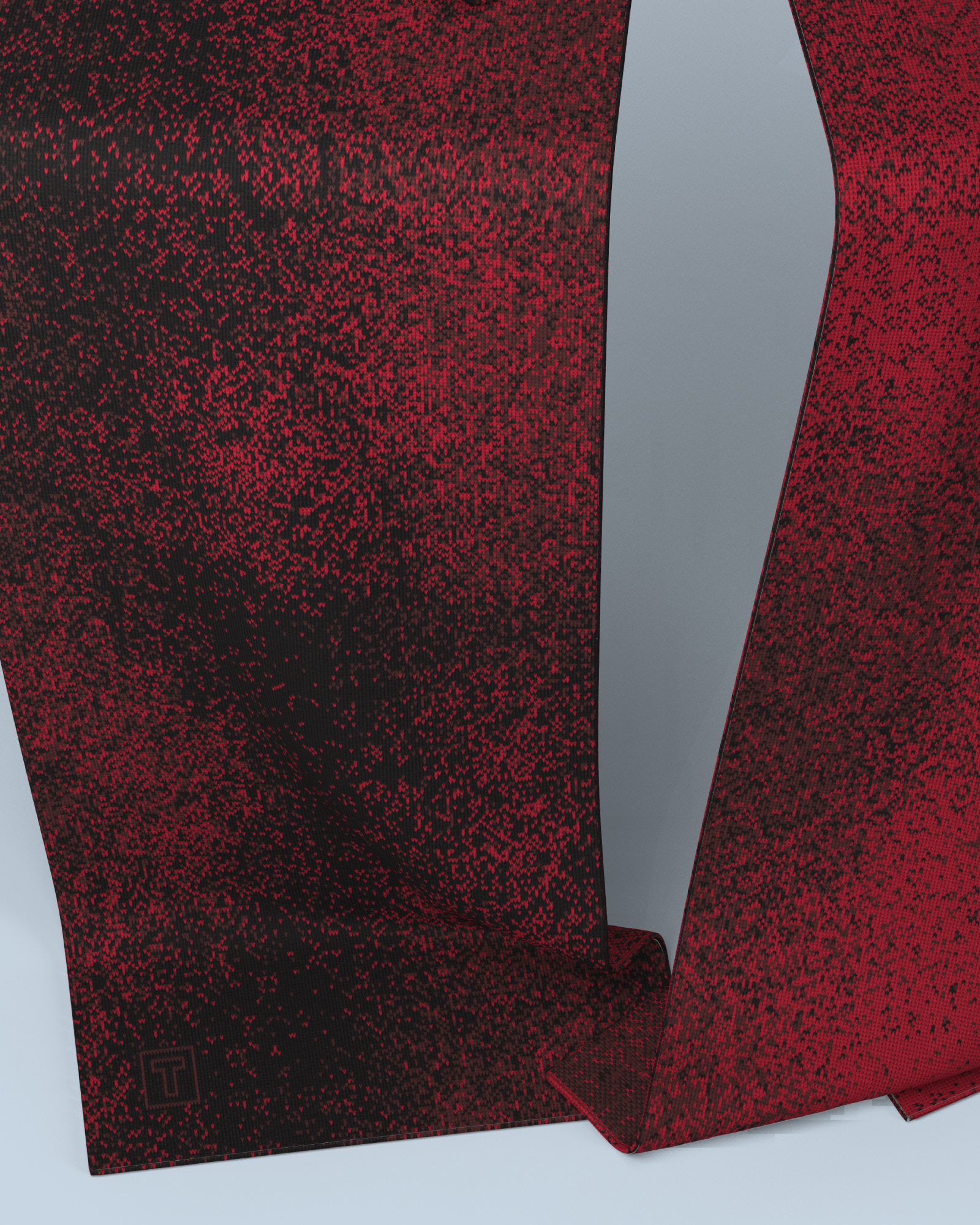Pixel Scarf | Black-Burgundy-Red