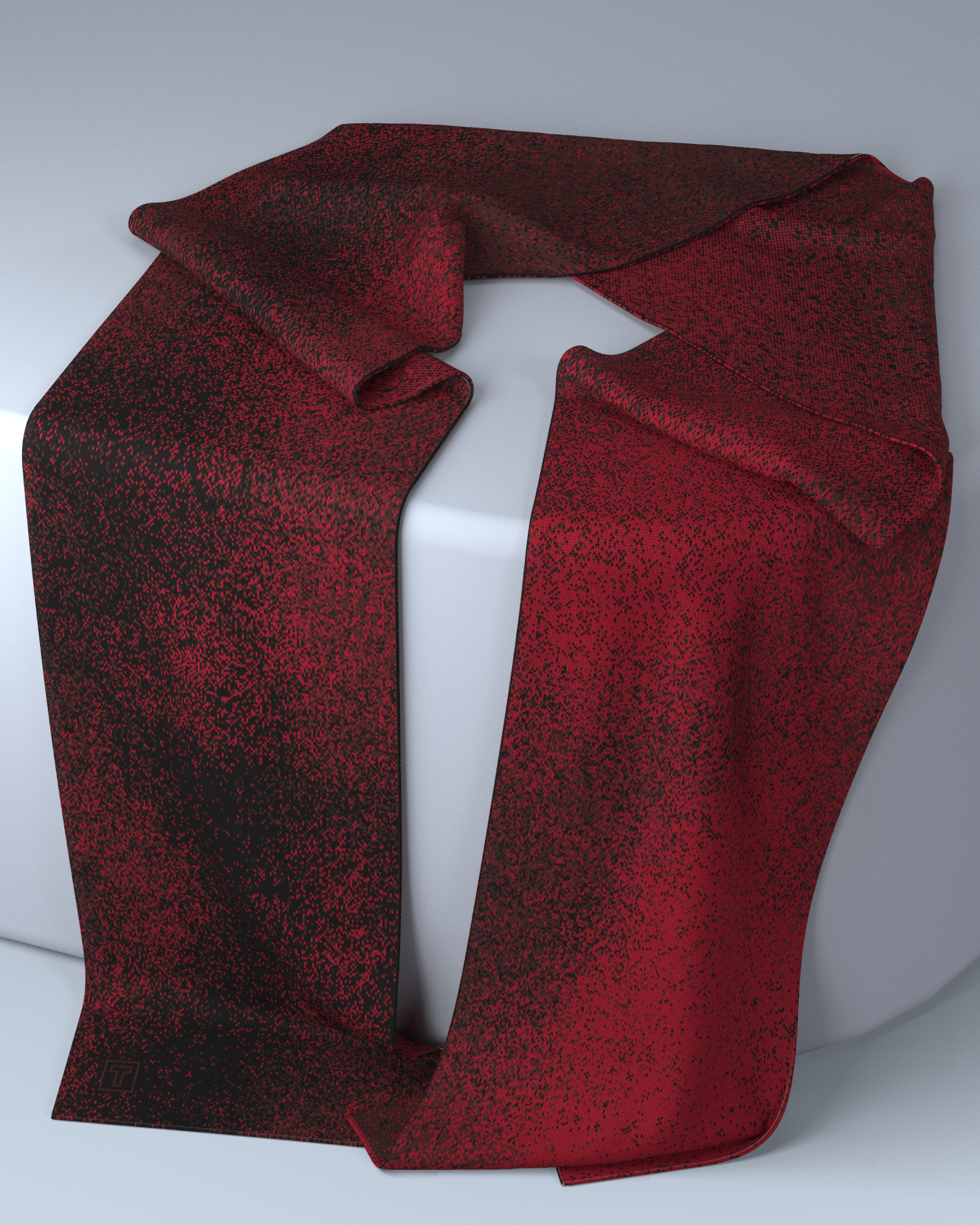 Pixel Scarf | Black-Burgundy-Red