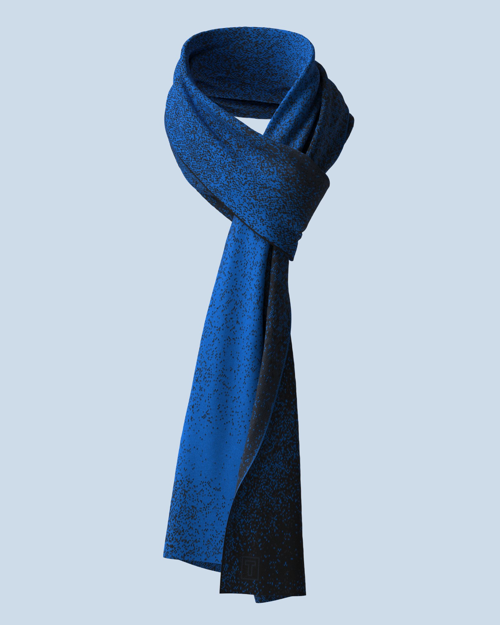 Pixel Scarf | Black-Navy-Cobalt