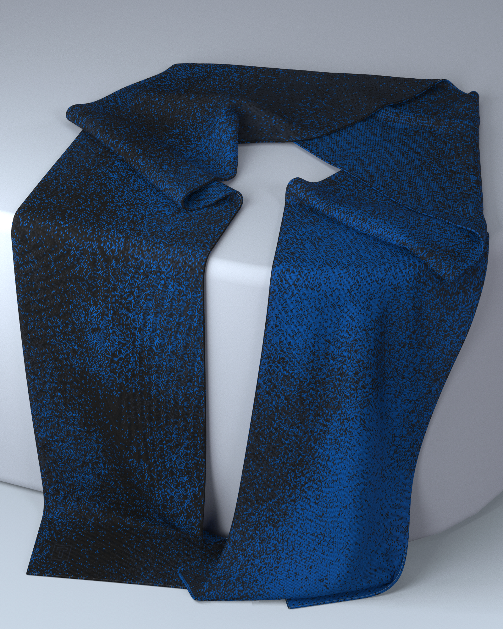 Pixel Scarf | Black-Navy-Cobalt