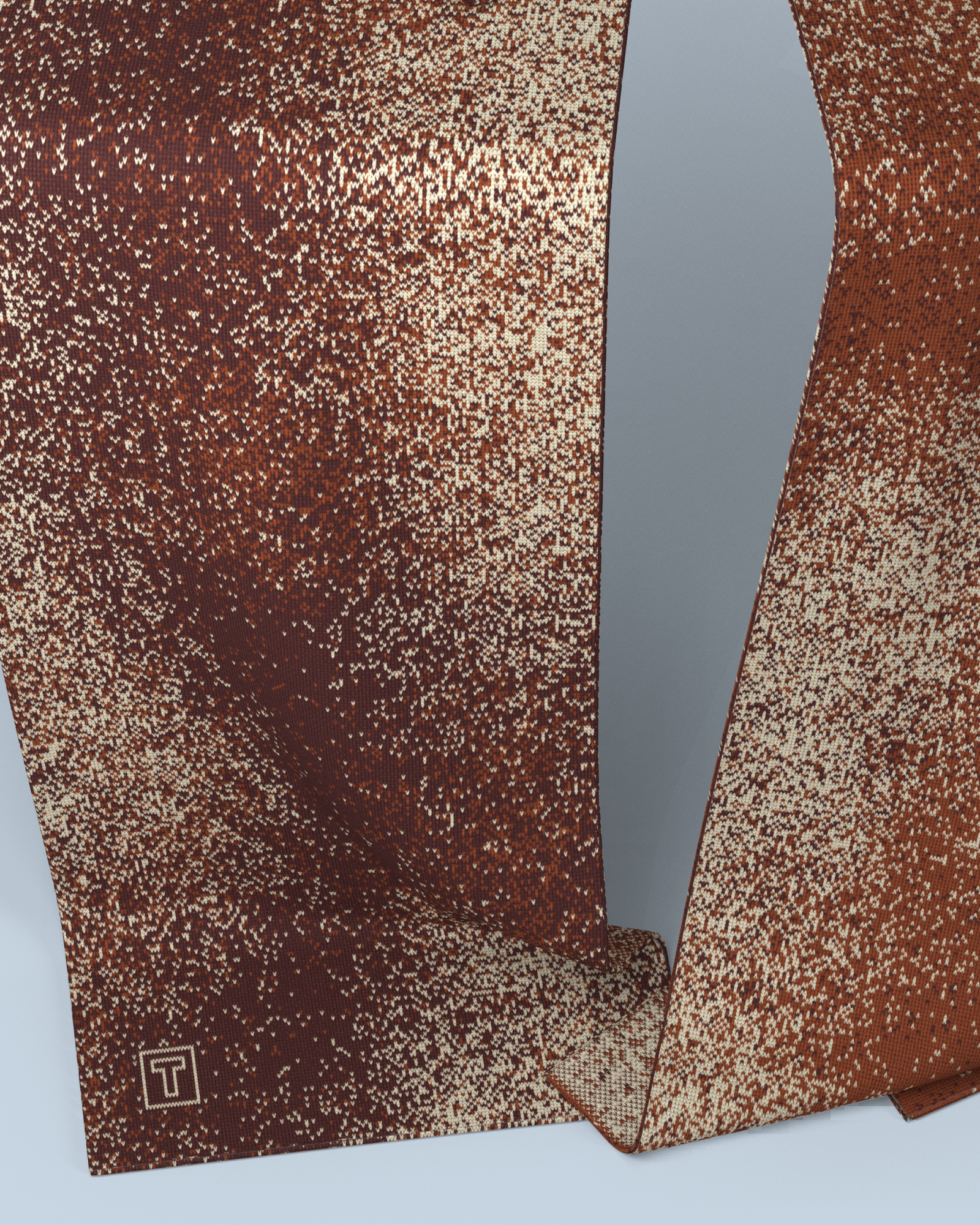 Pixel Scarf | Burgundy-Vanilla-Rust