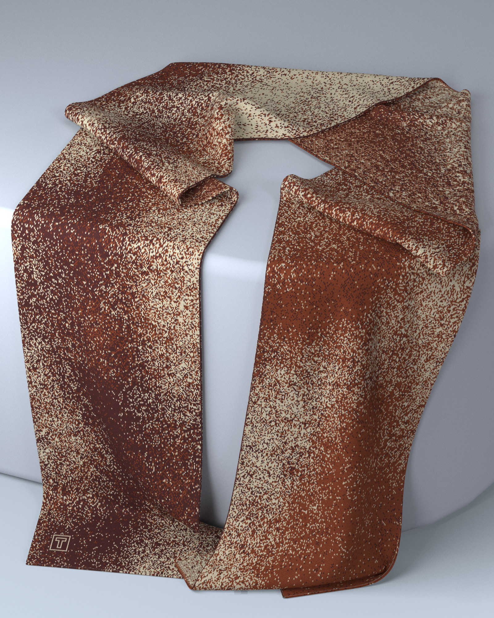 Pixel Scarf | Burgundy-Vanilla-Rust