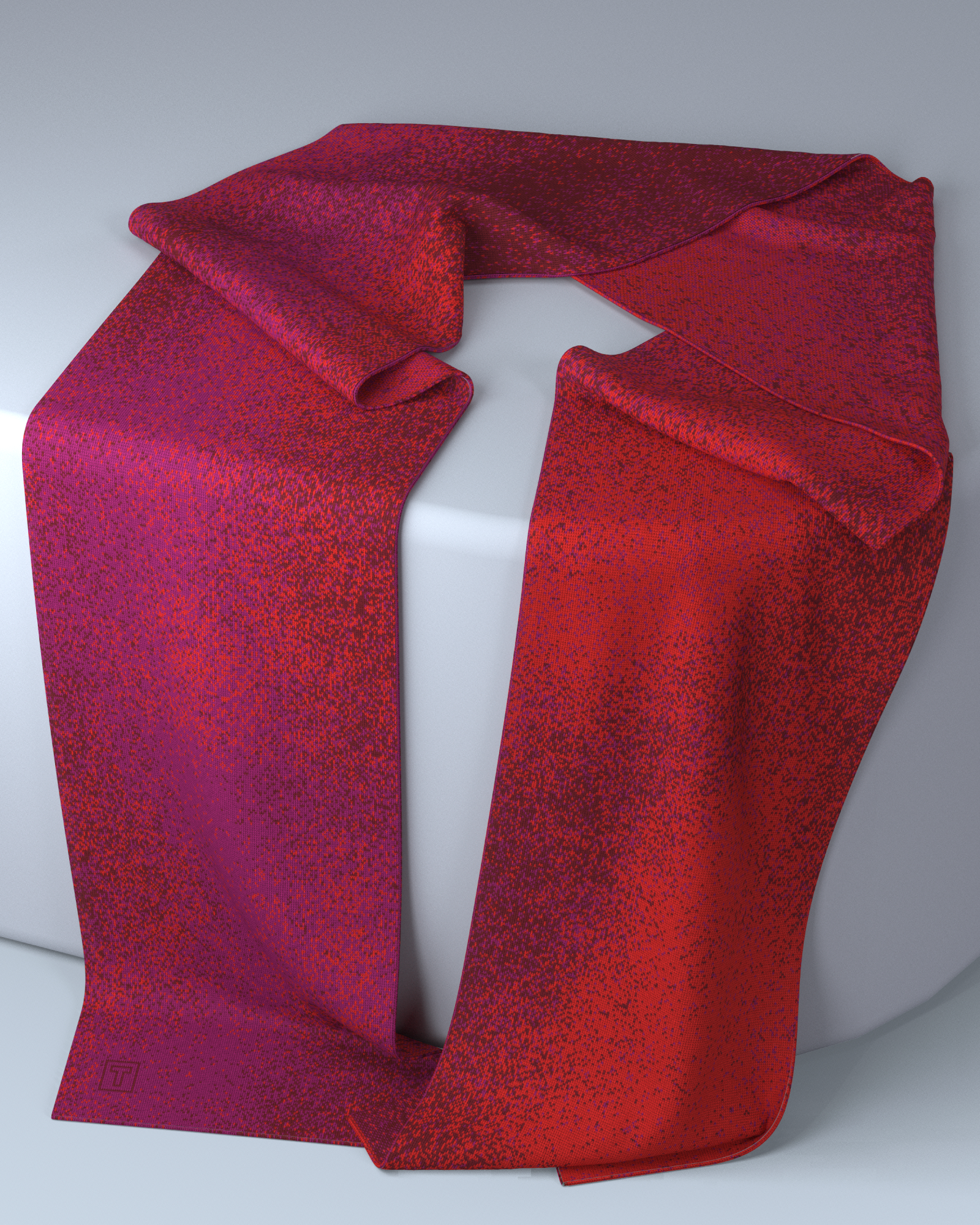 Pixel Scarf | Cyclaam-Dark Red-Dark Orange