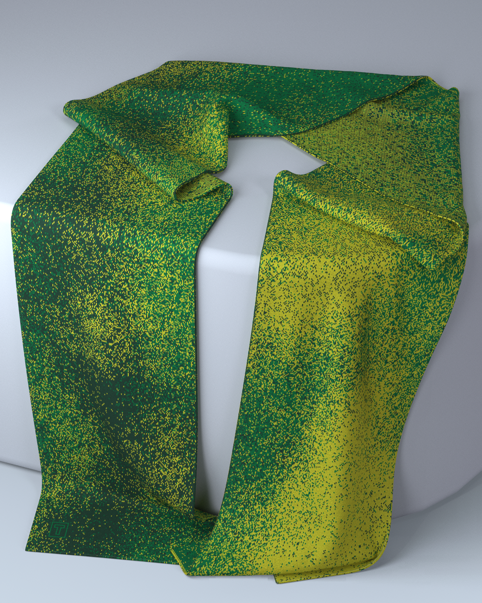 Pixel Scarf | Dark Green-Green-Lime