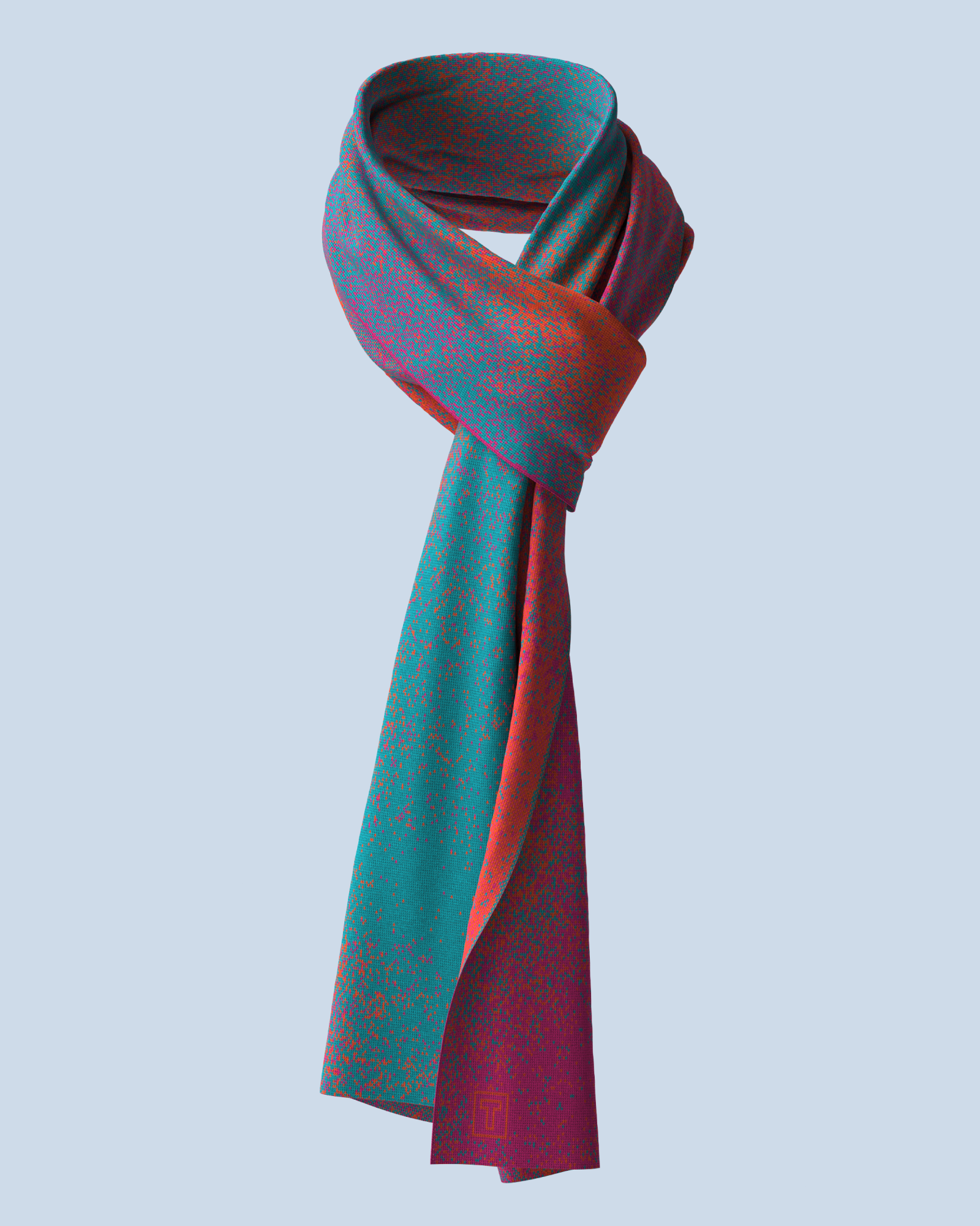 Pixel Scarf | Dark Pink-Orange-Turquoise
