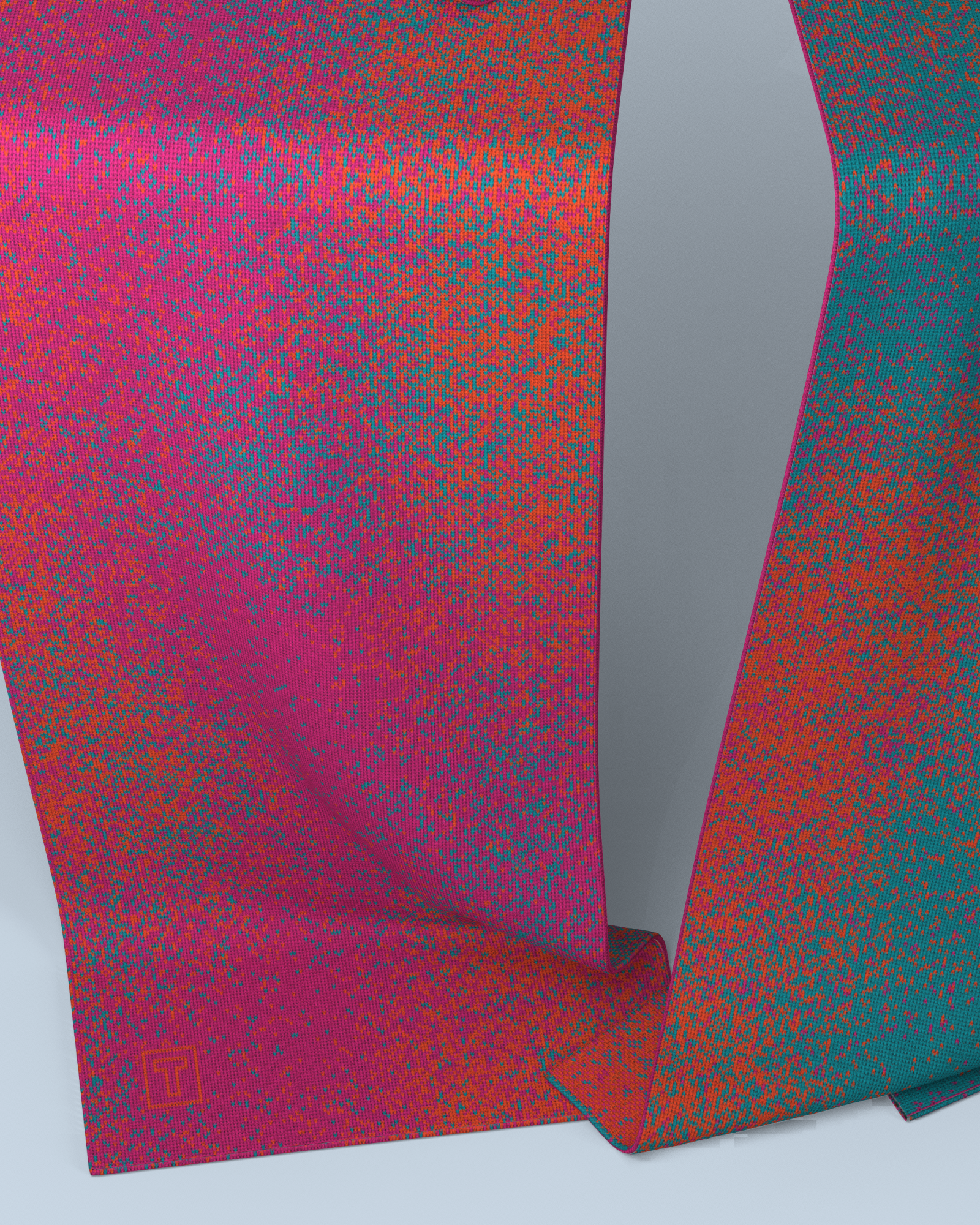 Pixel Scarf | Dark Pink-Orange-Turquoise