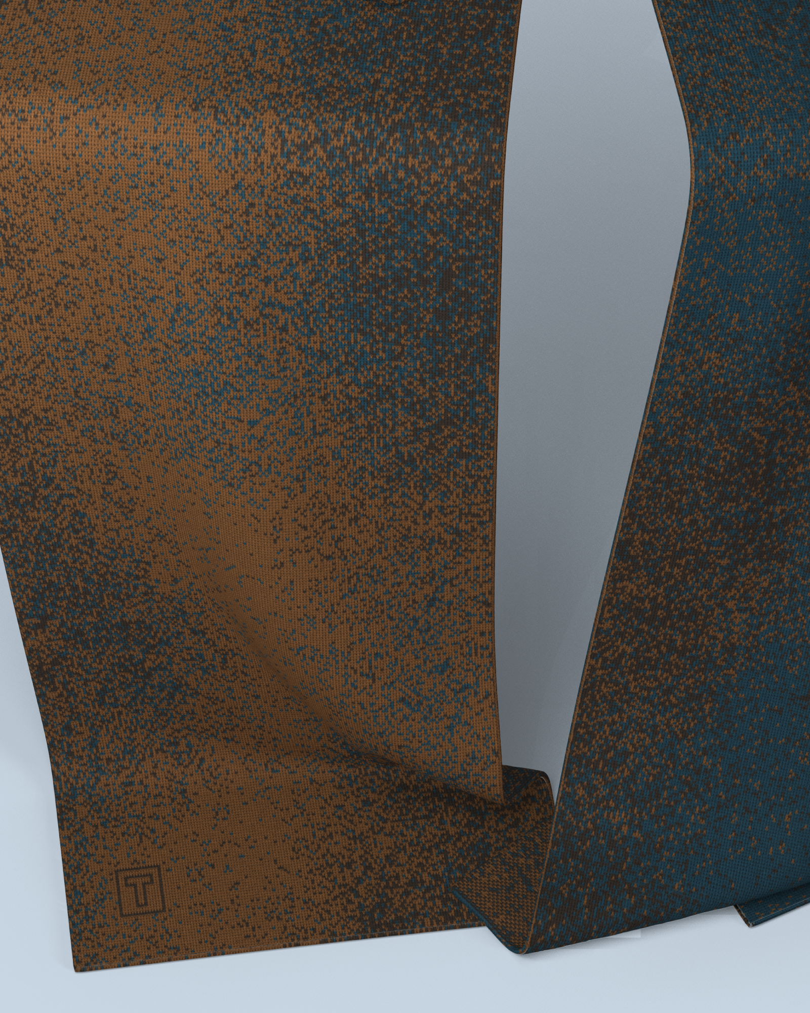 Pixel Scarf | Tabacco-Dark Brown-Dark Petrol
