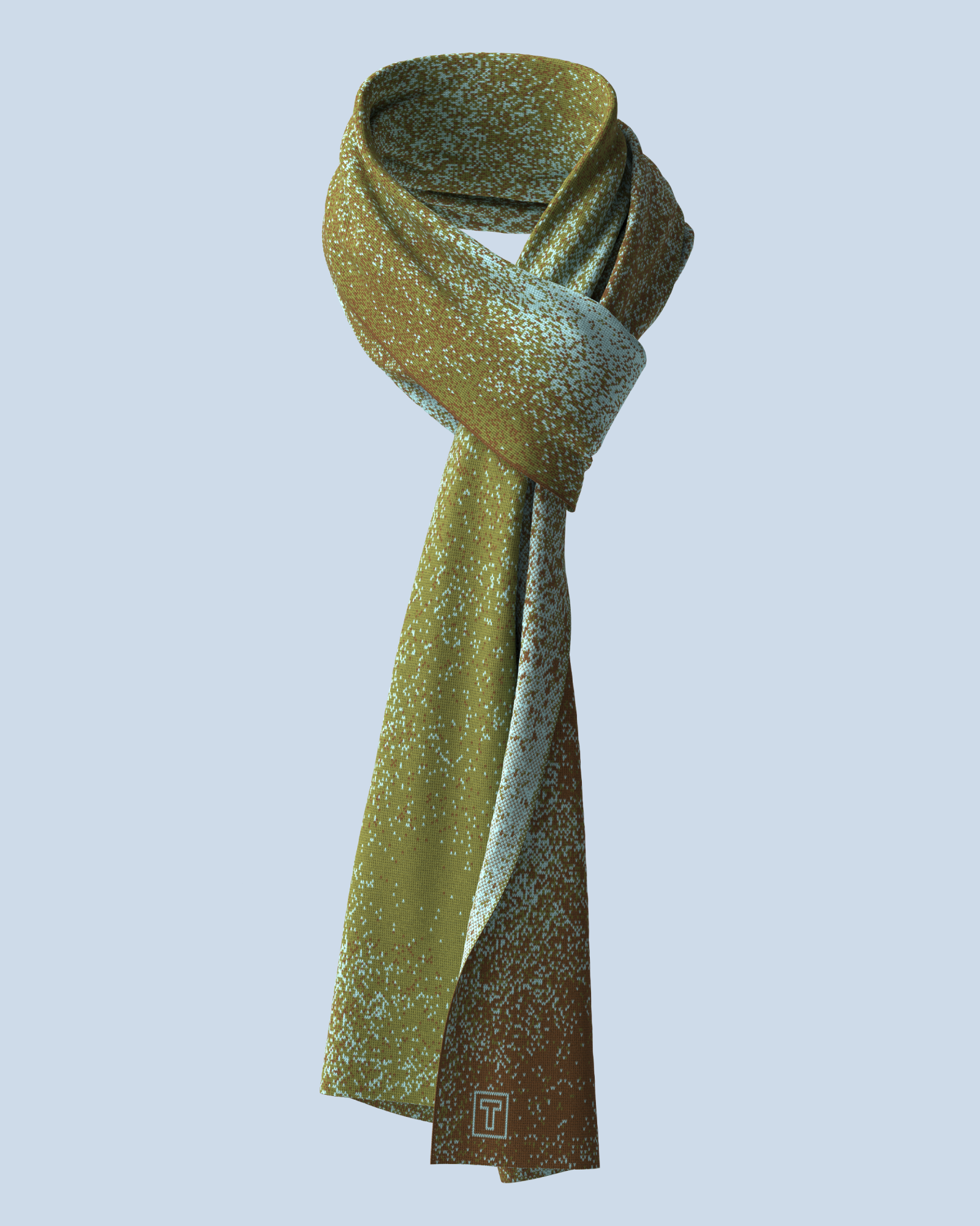 Pixel Scarf | Tabacco-Sky Blue-Army