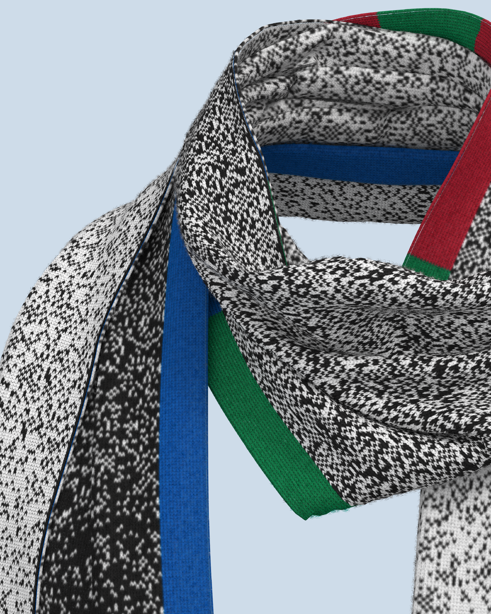 Signal Scarf | Black-White-Red-Green-Yellow-Cobalt