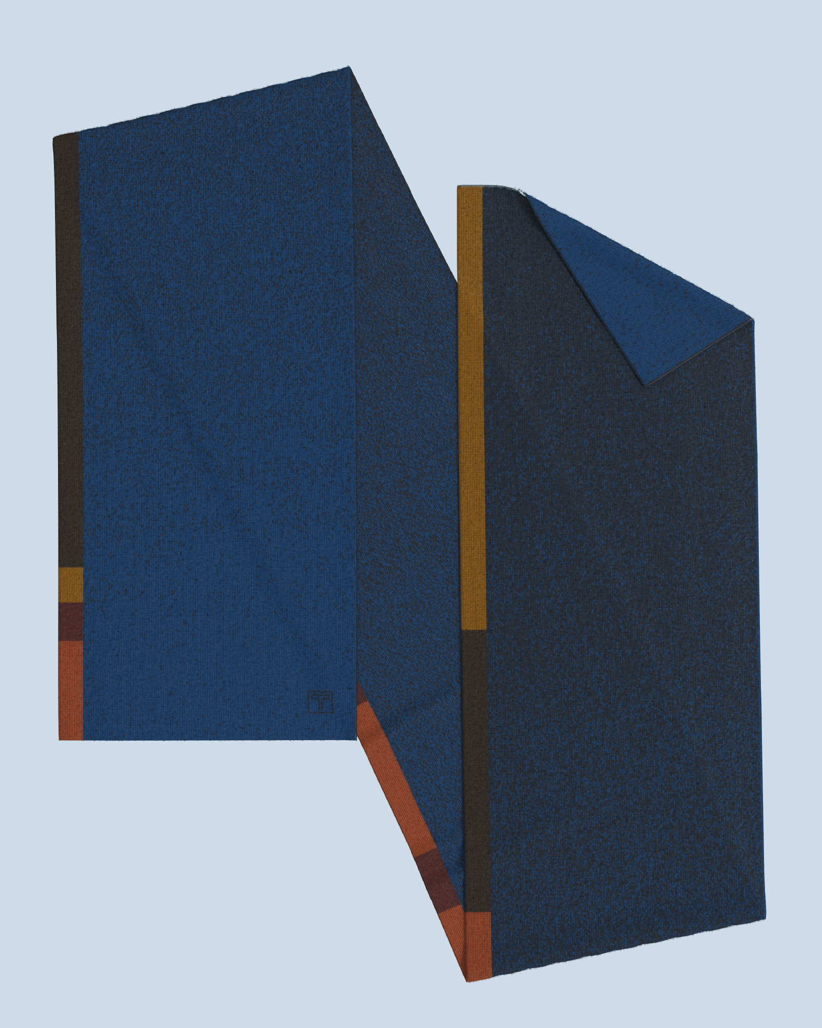 Signal Scarf | Navy-Dark Cobalt-Rust-Burgundy-Tabacco-Dark Brown