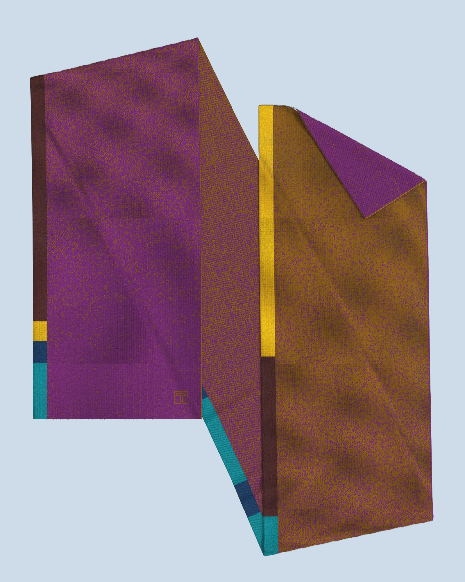 Signal Scarf | Tabacco-Violet-Turquoise-Dark Cobalt-Yellow-Burgundy