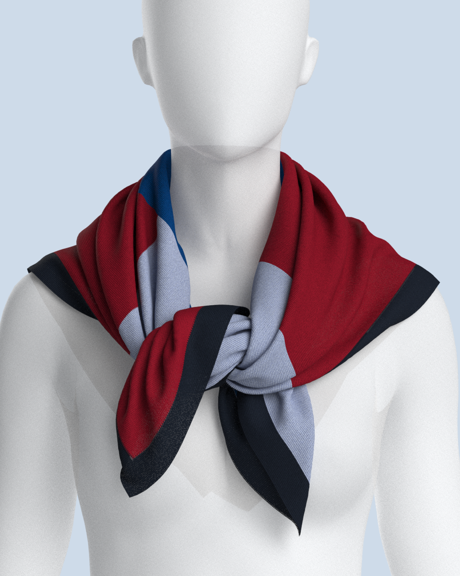 Square Scarf | Cobalt-Red-Sky Blue-Navy