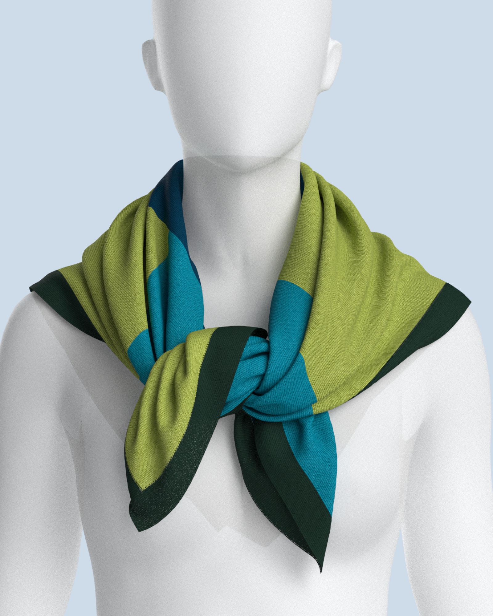 Square Scarf | Dark Petrol-Lime-Turquoise-Dark Green