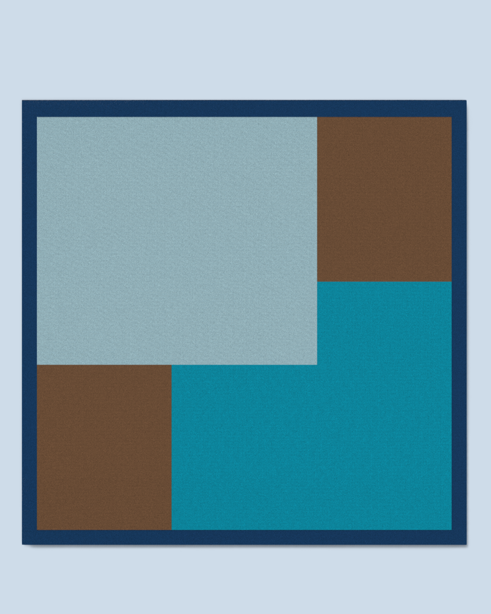Square Scarf | Light Blue-Turquoise-Camel-Dark Cobalt