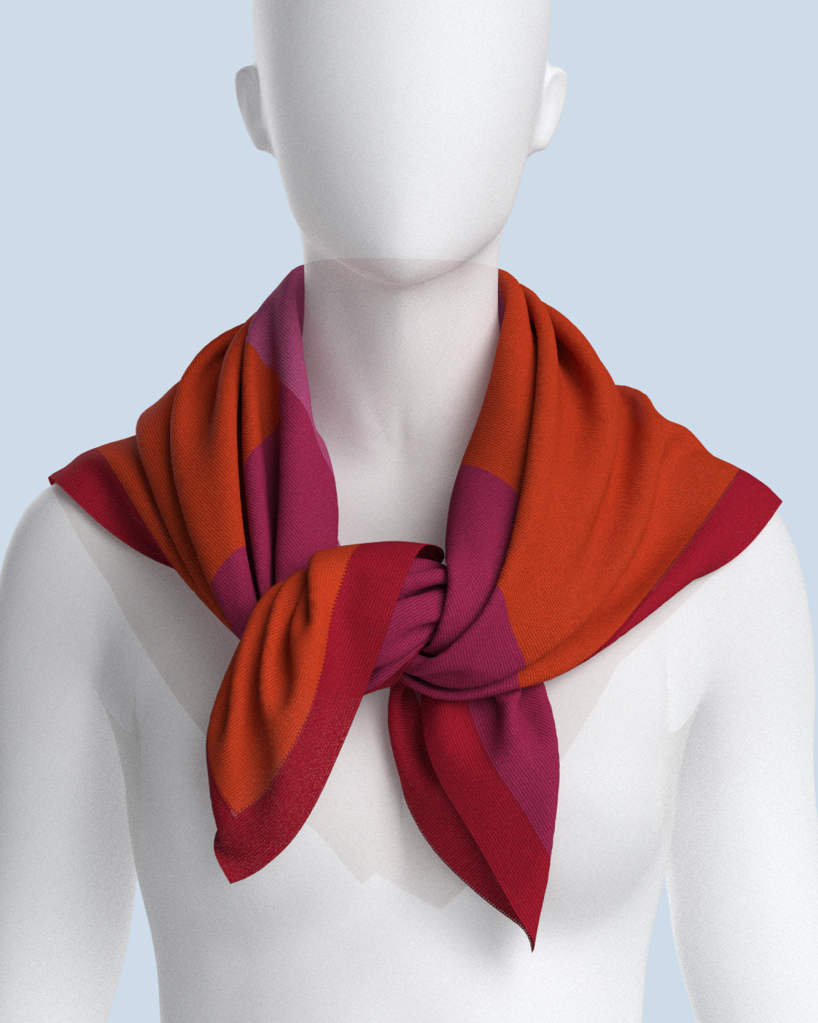 Square Scarf | Pink-Orange-Dark Pink-Red