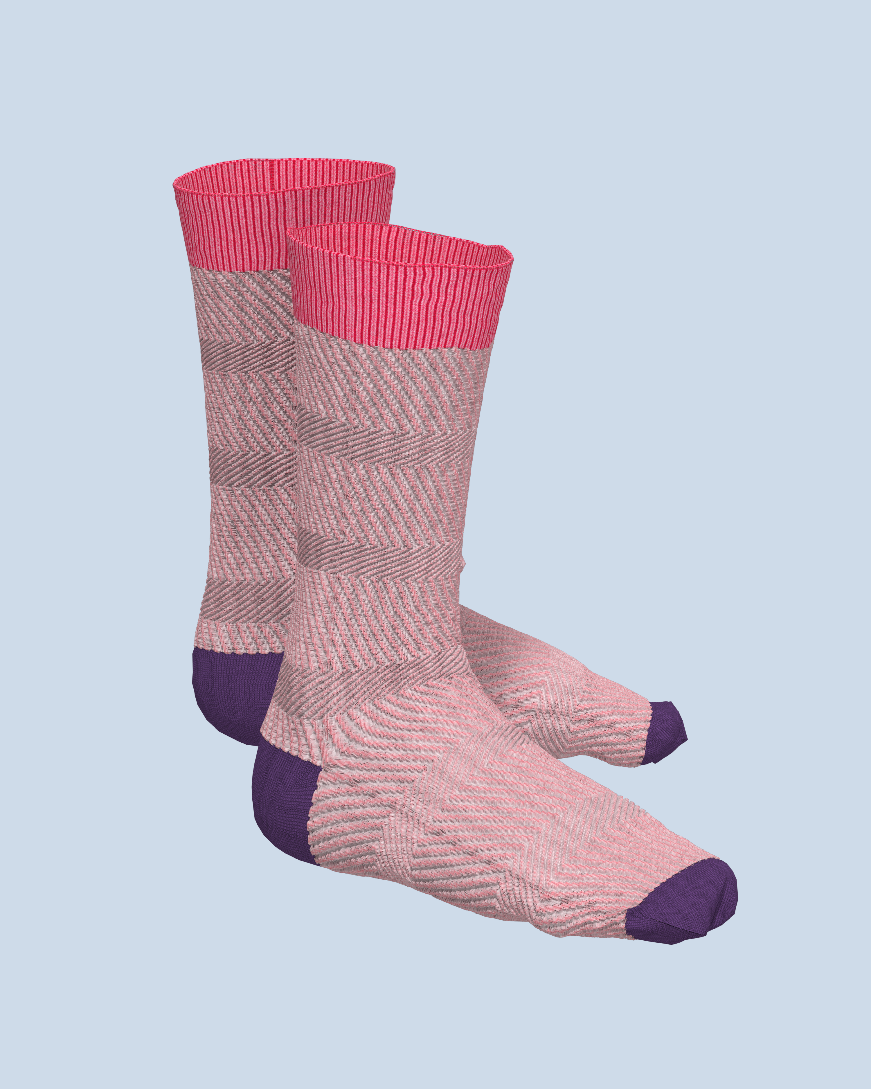 Structure Socks | Light Pink-Pink-Purple