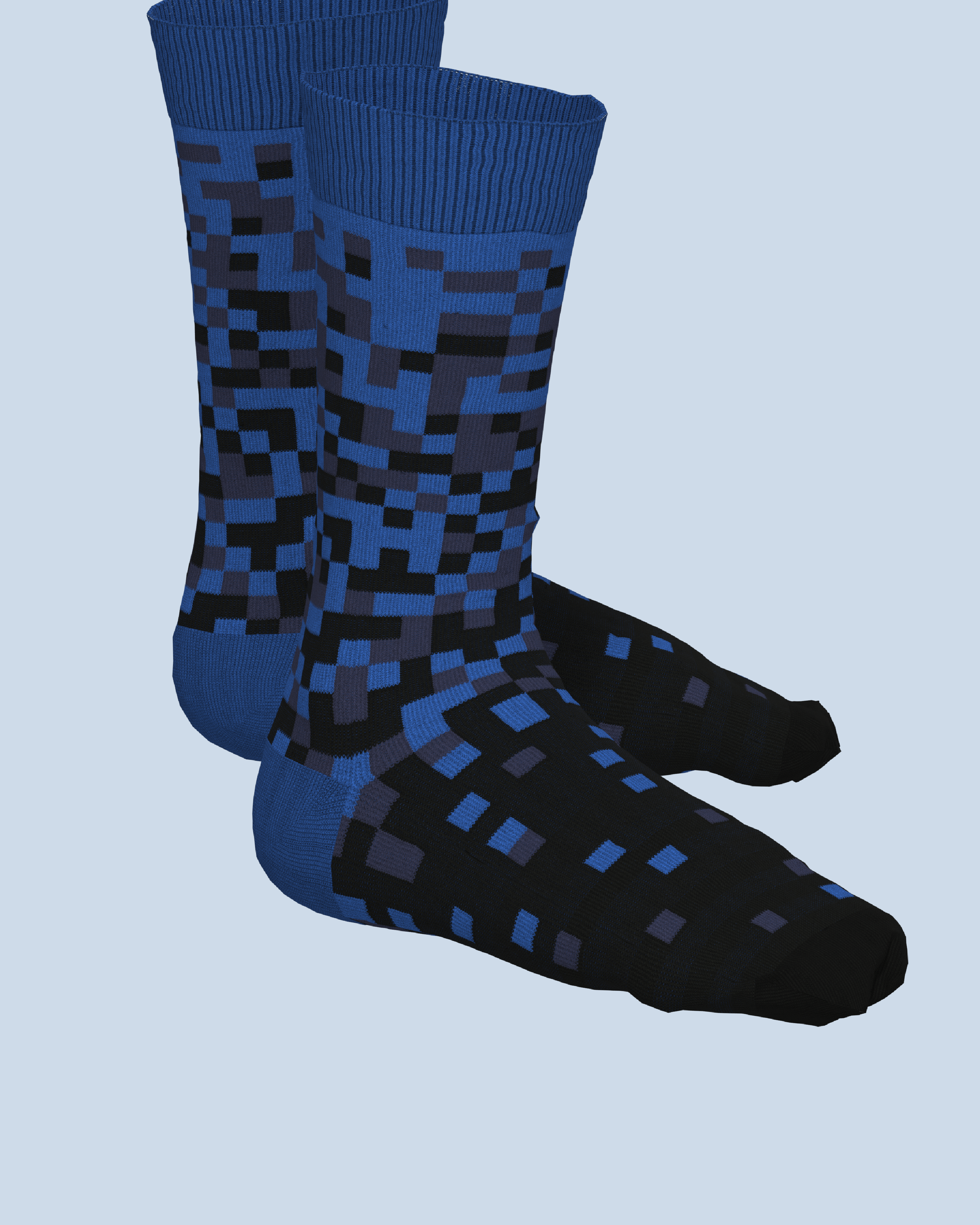 Pixel Socks | Cobalt-Navy-Black