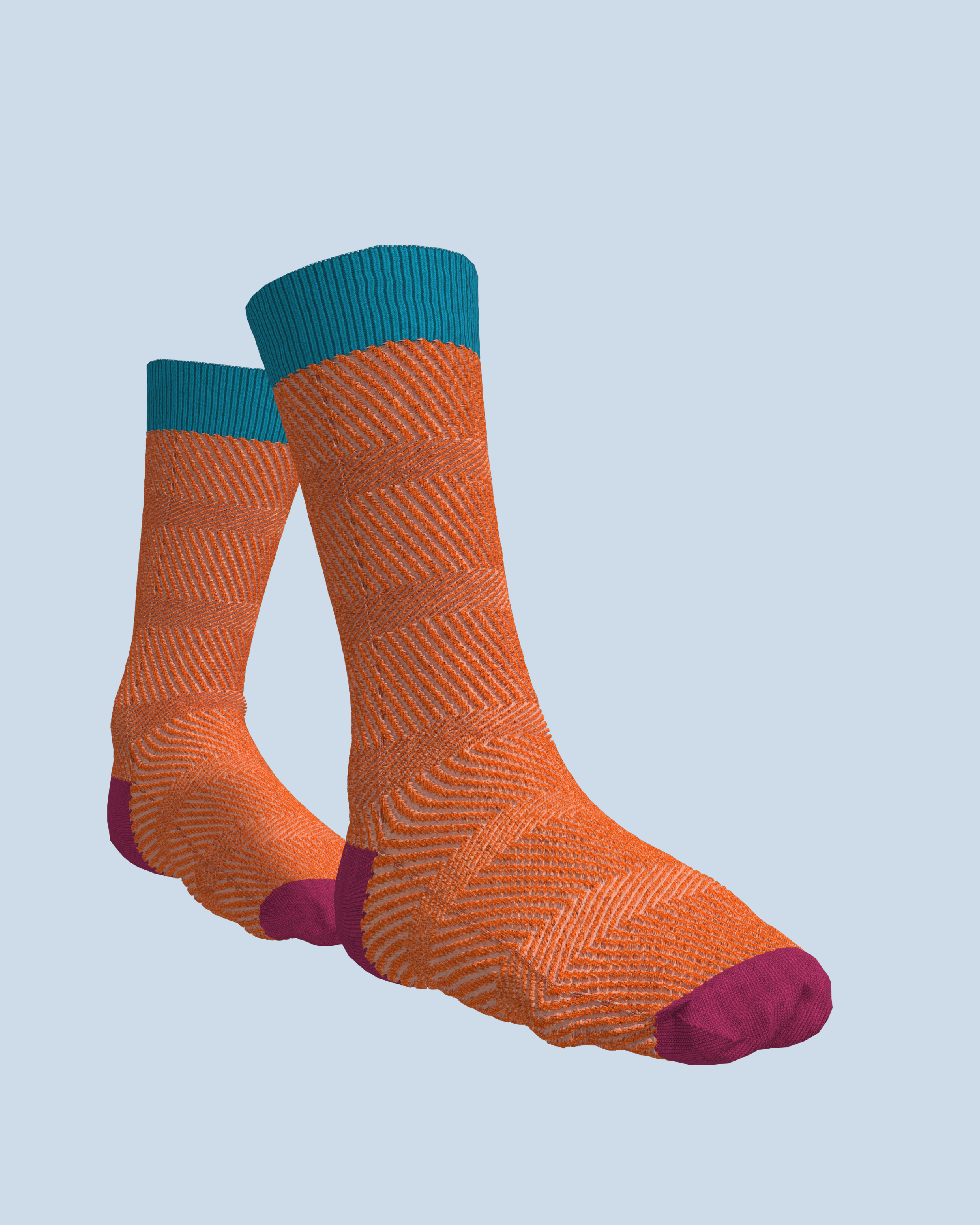 Structure Socks | Turquoise-Orange-Pink